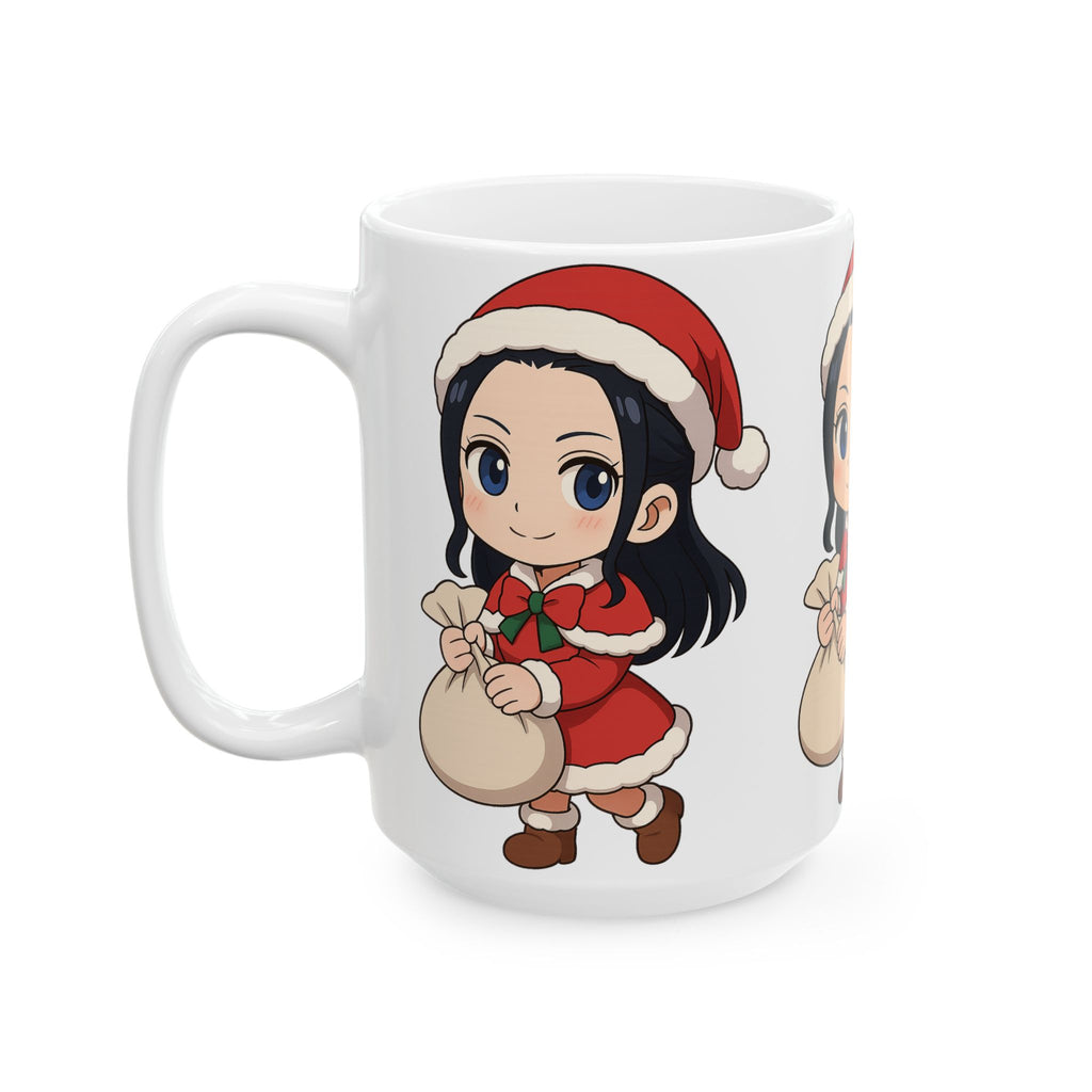 Christmas Robin Anime Ceramic Mug, (11oz, 15oz)