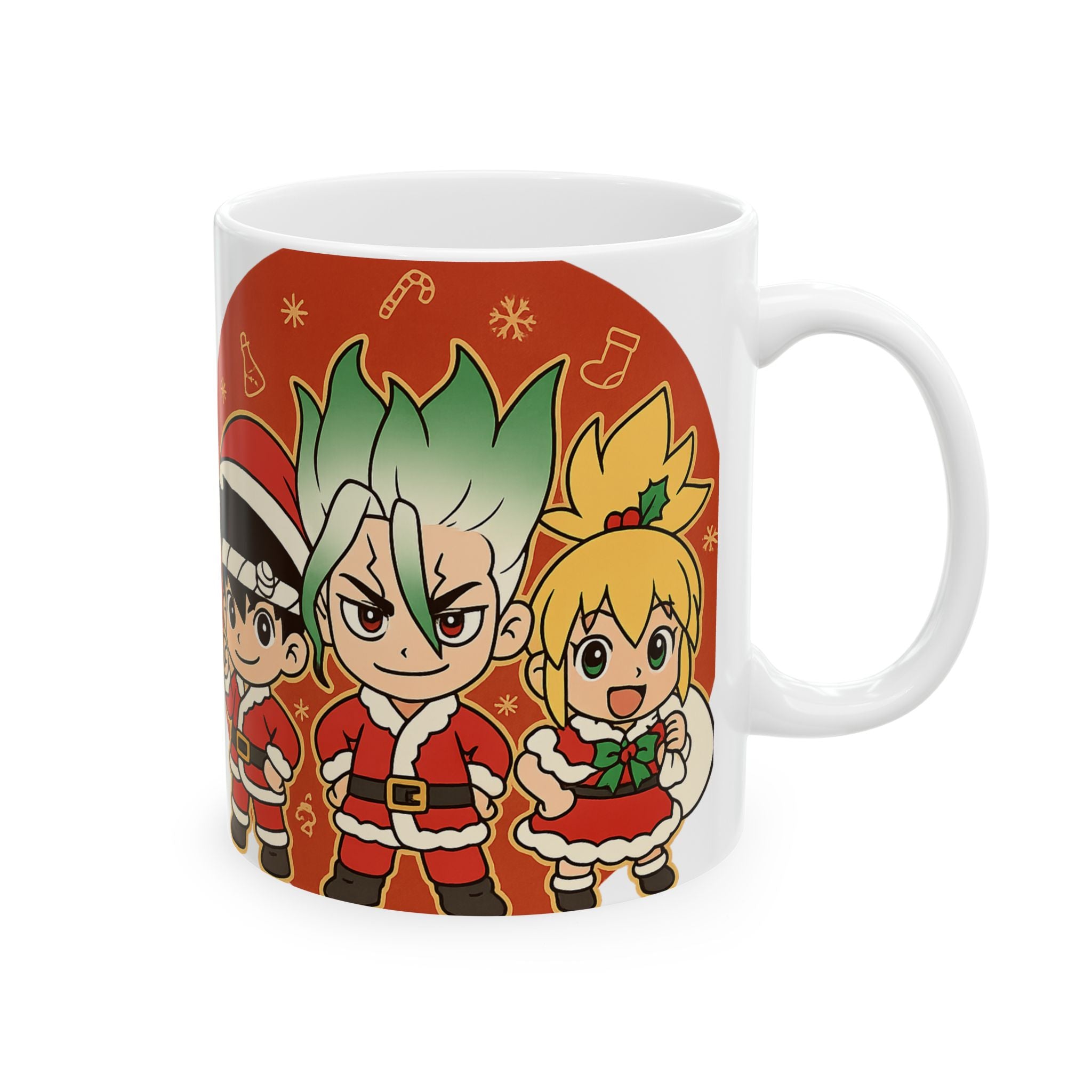Dr Stone Anime Christmas Ceramic Mug, (11oz, 15oz)