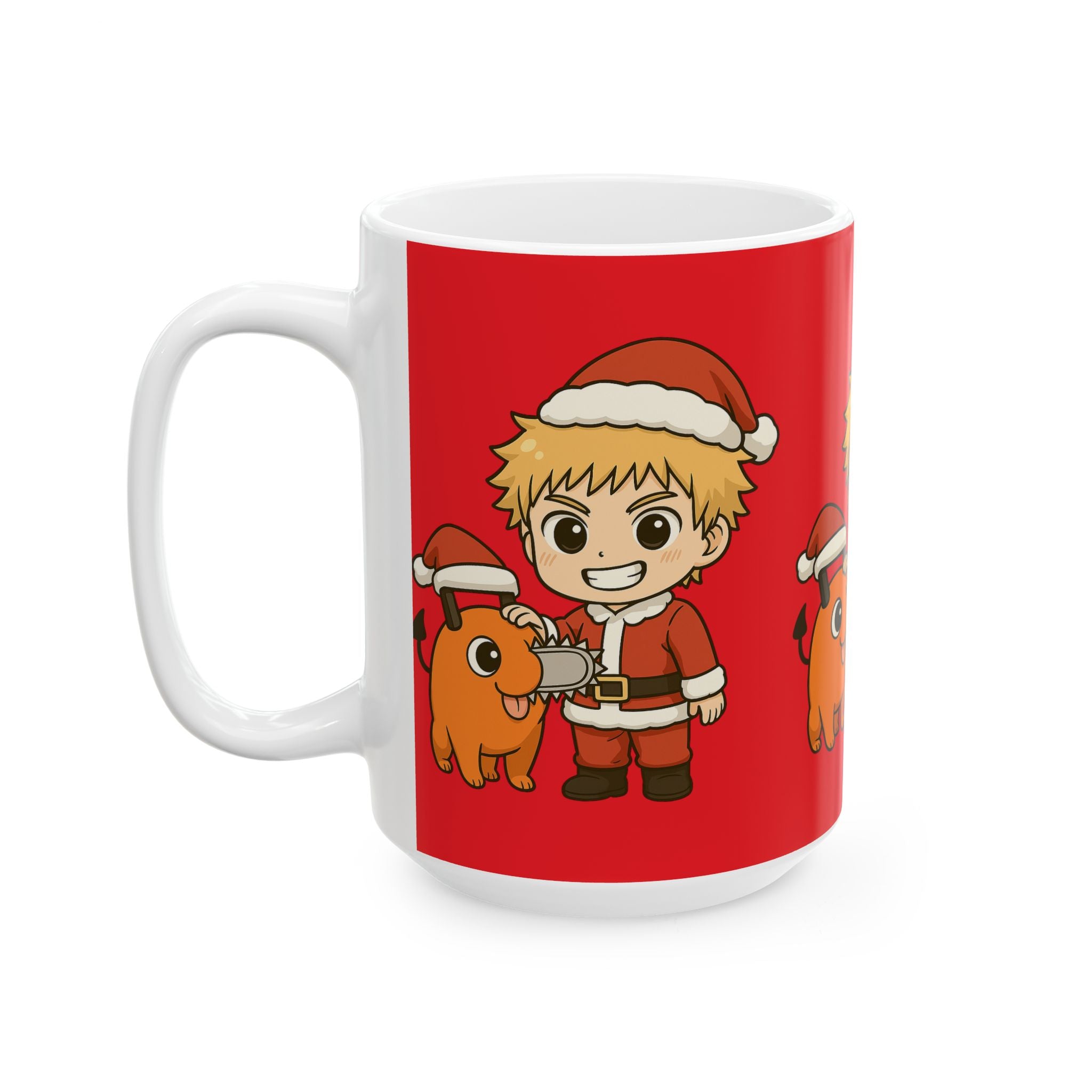 Chainsaw Man Christmas Anime  Ceramic Mug, (11oz, 15oz)