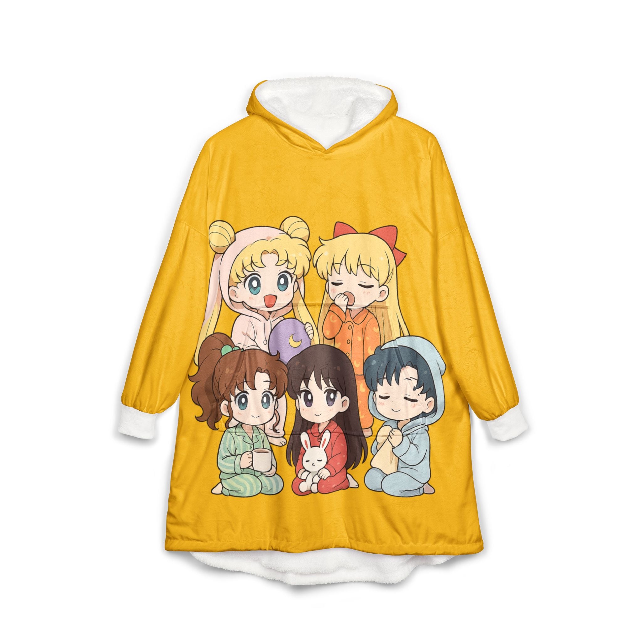 Anime Hooded Blanket, Japanese Style Wearable Blanket, Cartoon Cosplay Fleece Throw, Otaku Gift for Anime Fans, Cozy Comfy Lounge Robe