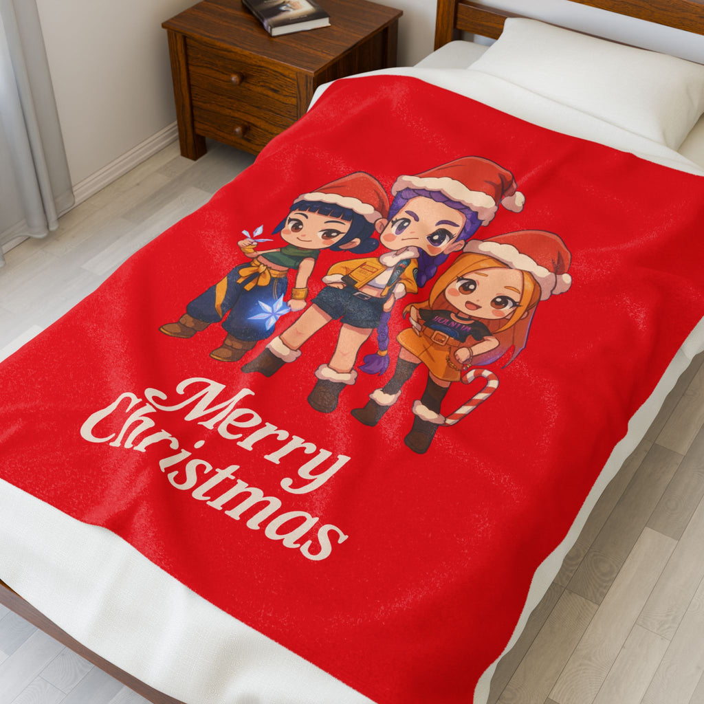 Kpop Demon Hunter Christmas Velveteen Plush Blanket