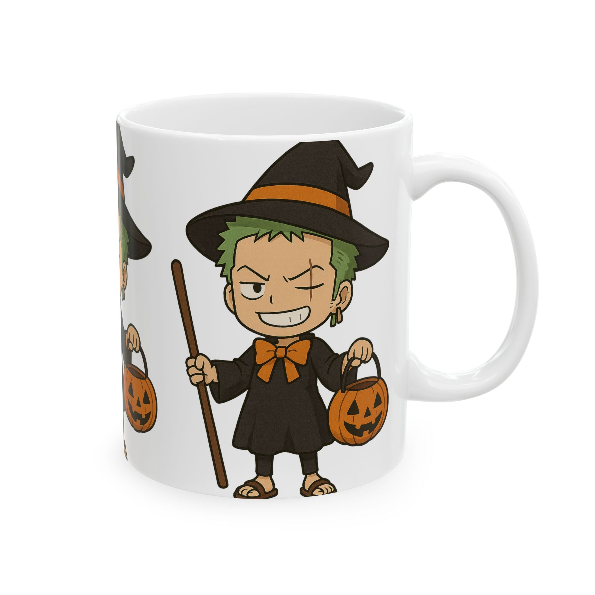 Halloween Zoro Anime Ceramic Mug, (11oz, 15oz)
