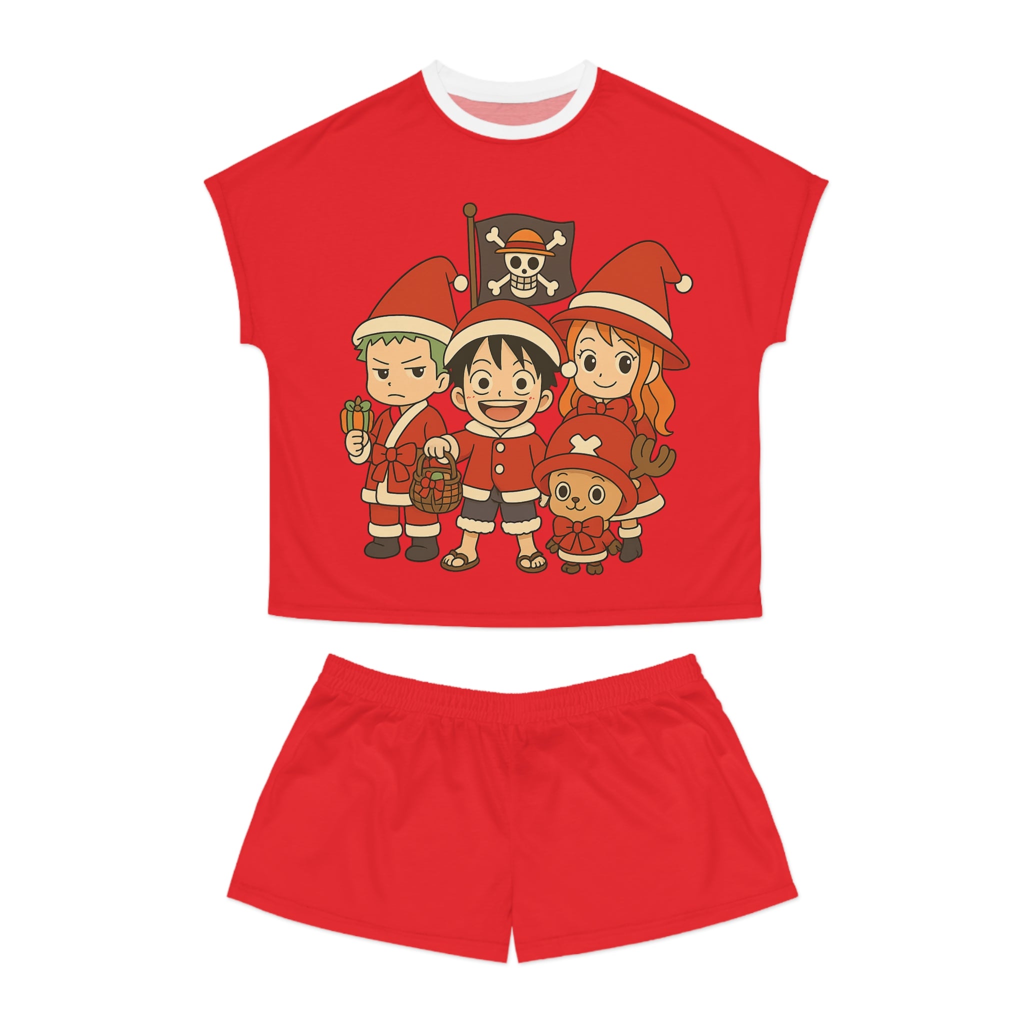 One Piece Christmas Women's Short Pajama Set