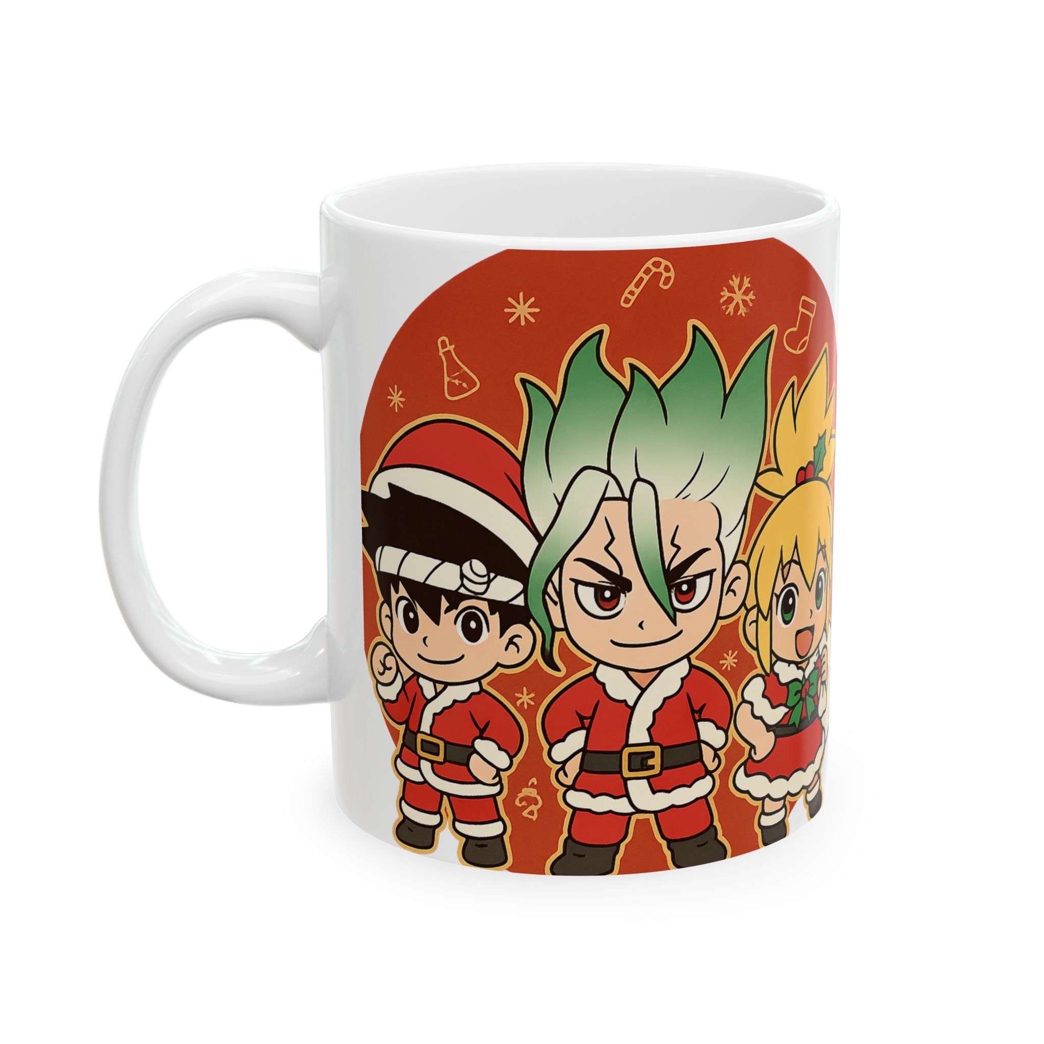Dr Stone Anime Christmas Ceramic Mug, (11oz, 15oz)