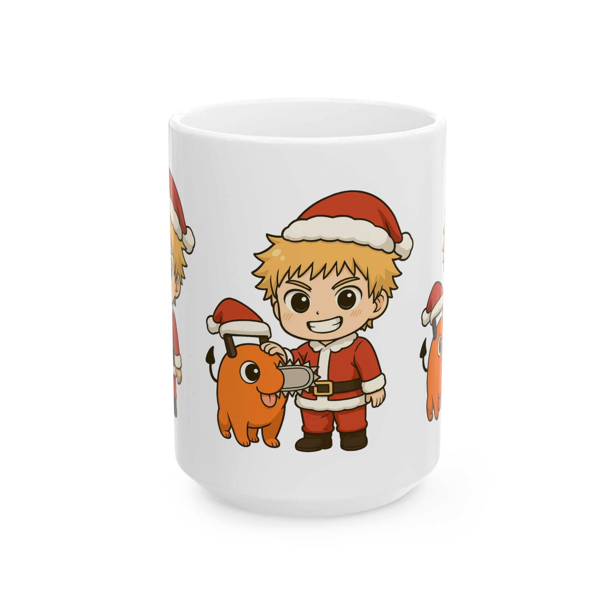Chainsaw Man Christmas Anime Ceramic Mug, (11oz, 15oz)