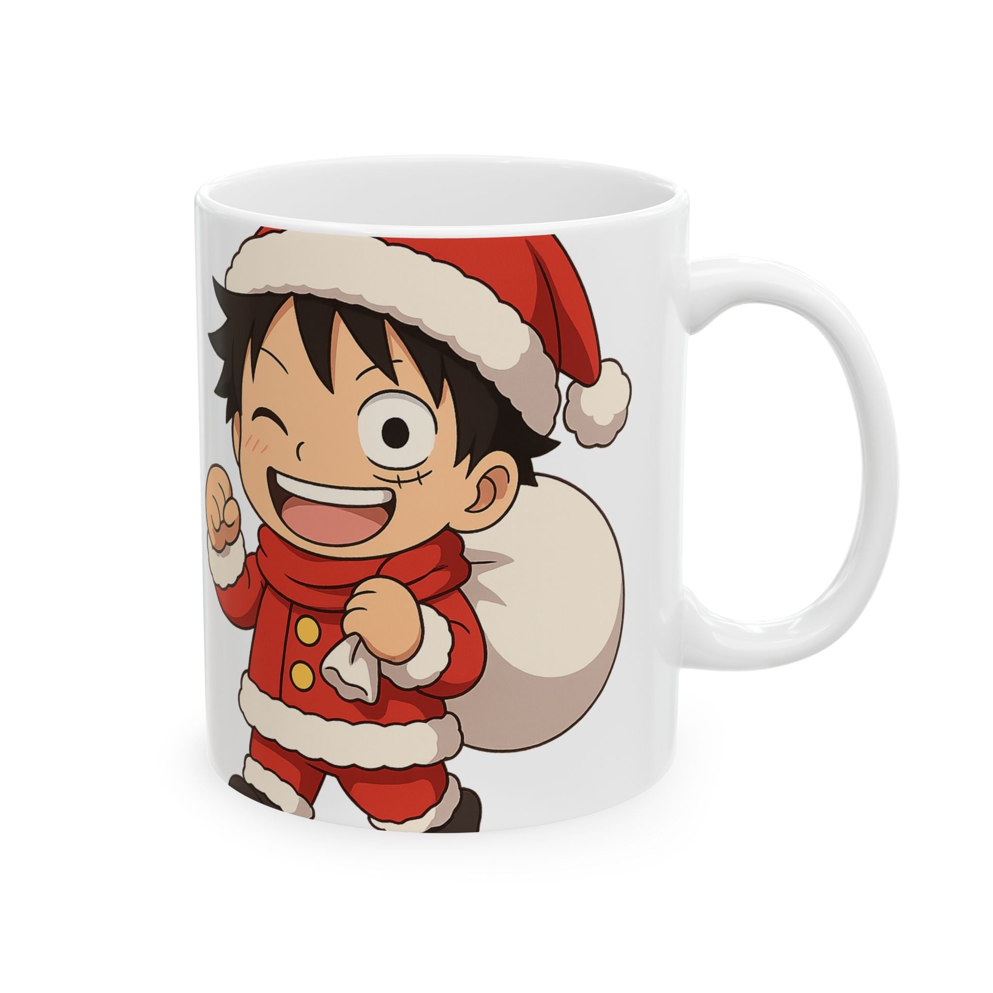 Christmas Luffy Anime Ceramic Mug, (11oz, 15oz)