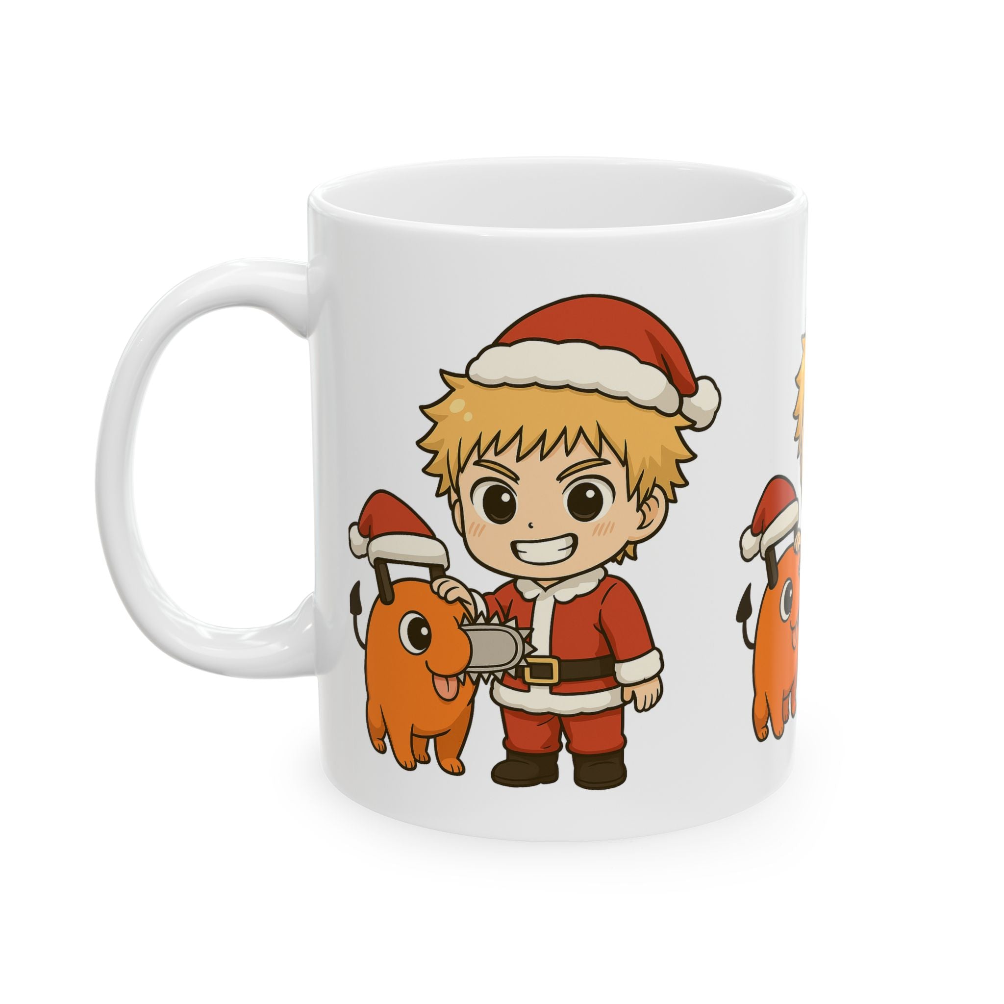 Chainsaw Man Christmas Anime Ceramic Mug, (11oz, 15oz)