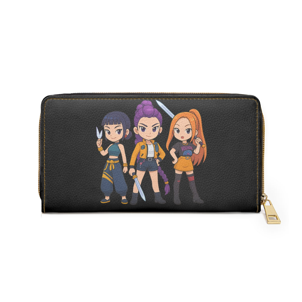 Kpop Demon Zipper Wallet, Japanese Cartoon Character Money Holder, Manga Graphic Print Purse, Anime Lover Gift, Comic Book Wallet, Geek