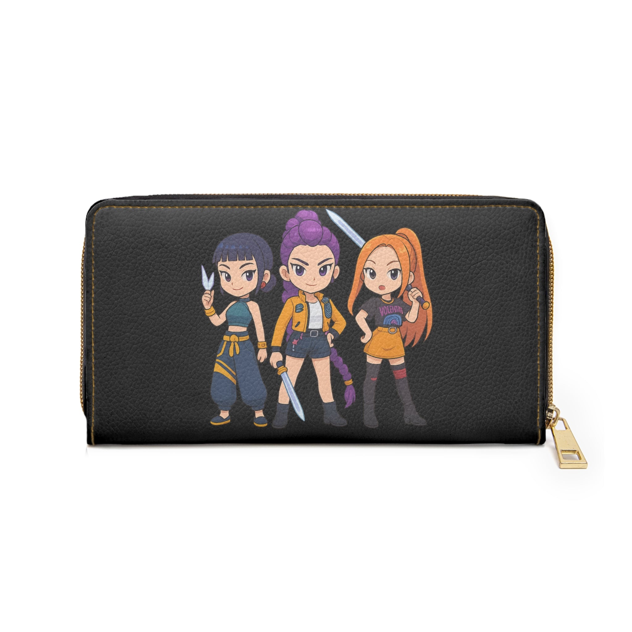Kpop Demon Zipper Wallet, Japanese Cartoon Character Money Holder, Manga Graphic Print Purse, Anime Lover Gift, Comic Book Wallet, Geek