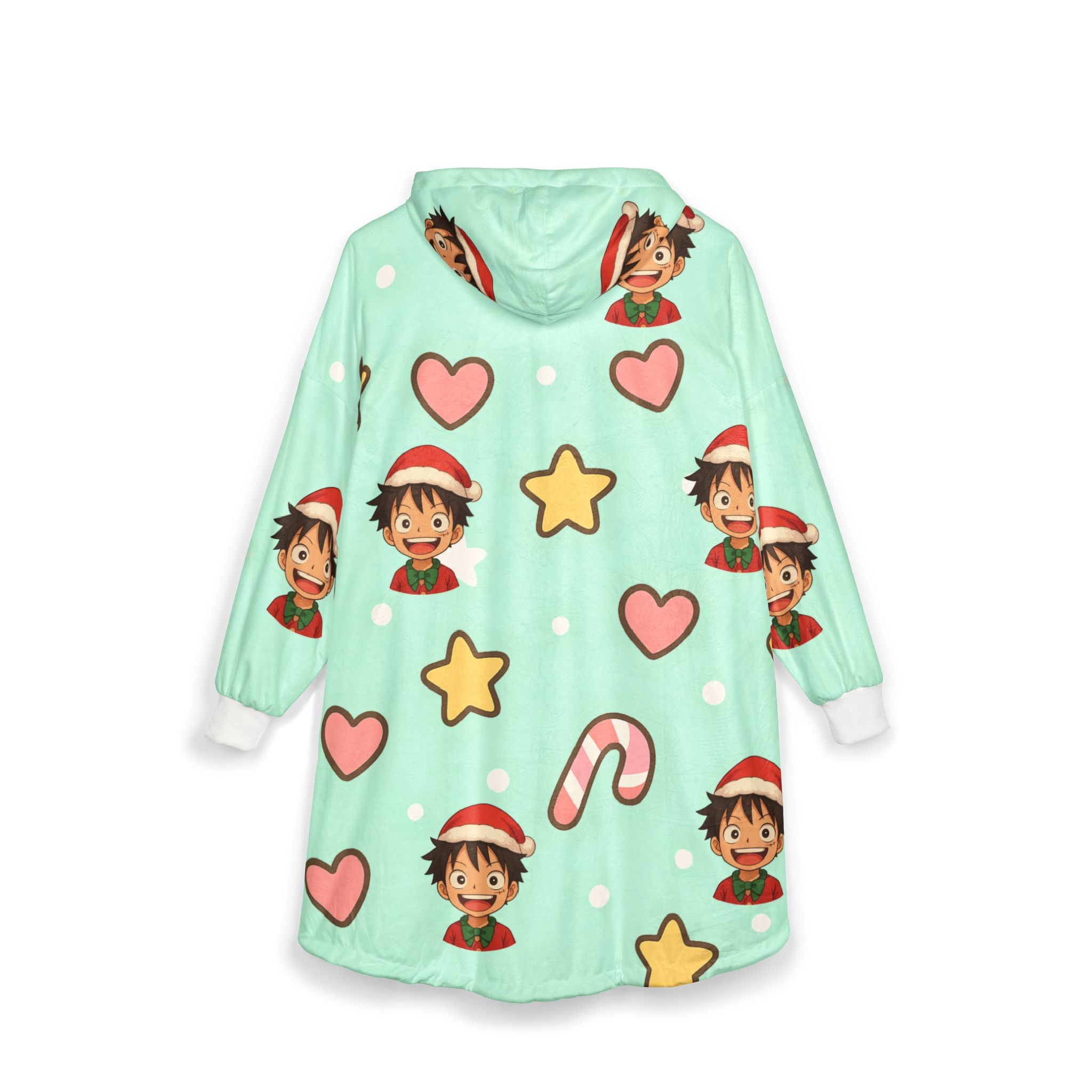 Luffy Christmas Kawaii Hooded Blanket, Japanese style
