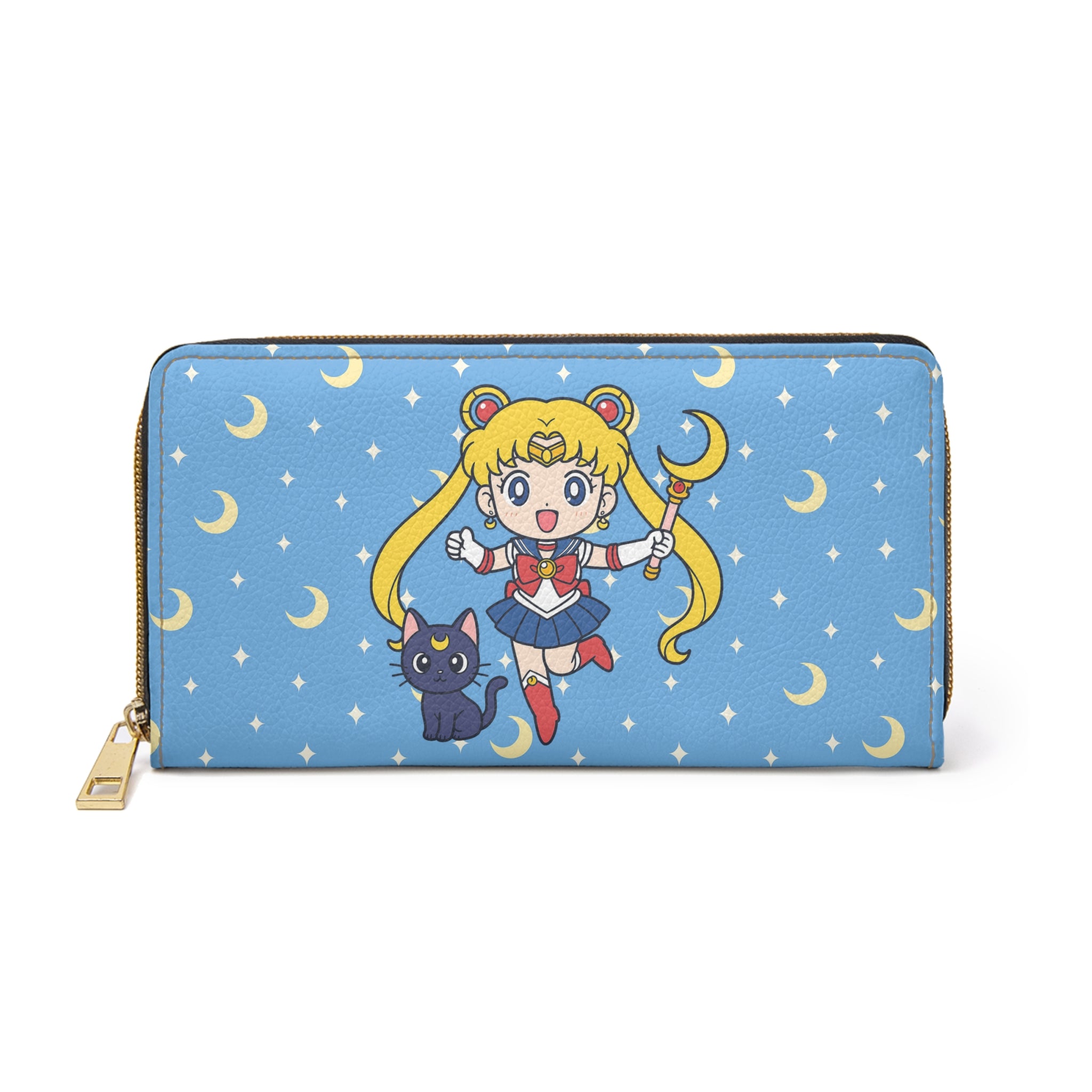 Sailor Moon Zipper Wallet, Japanese Cartoon Character Money Holder, Manga Graphic Print Purse, Anime Lover Gift, Comic Book Wallet, Geek