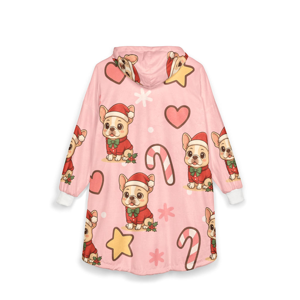 French Bulldog Christmas Kawaii Hooded Blanket, Japanese style