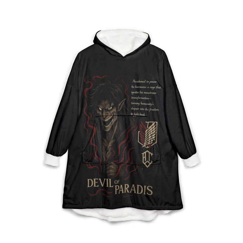 Attack on Titan Hooded Blanket, Japanese Style Wearable Blanket