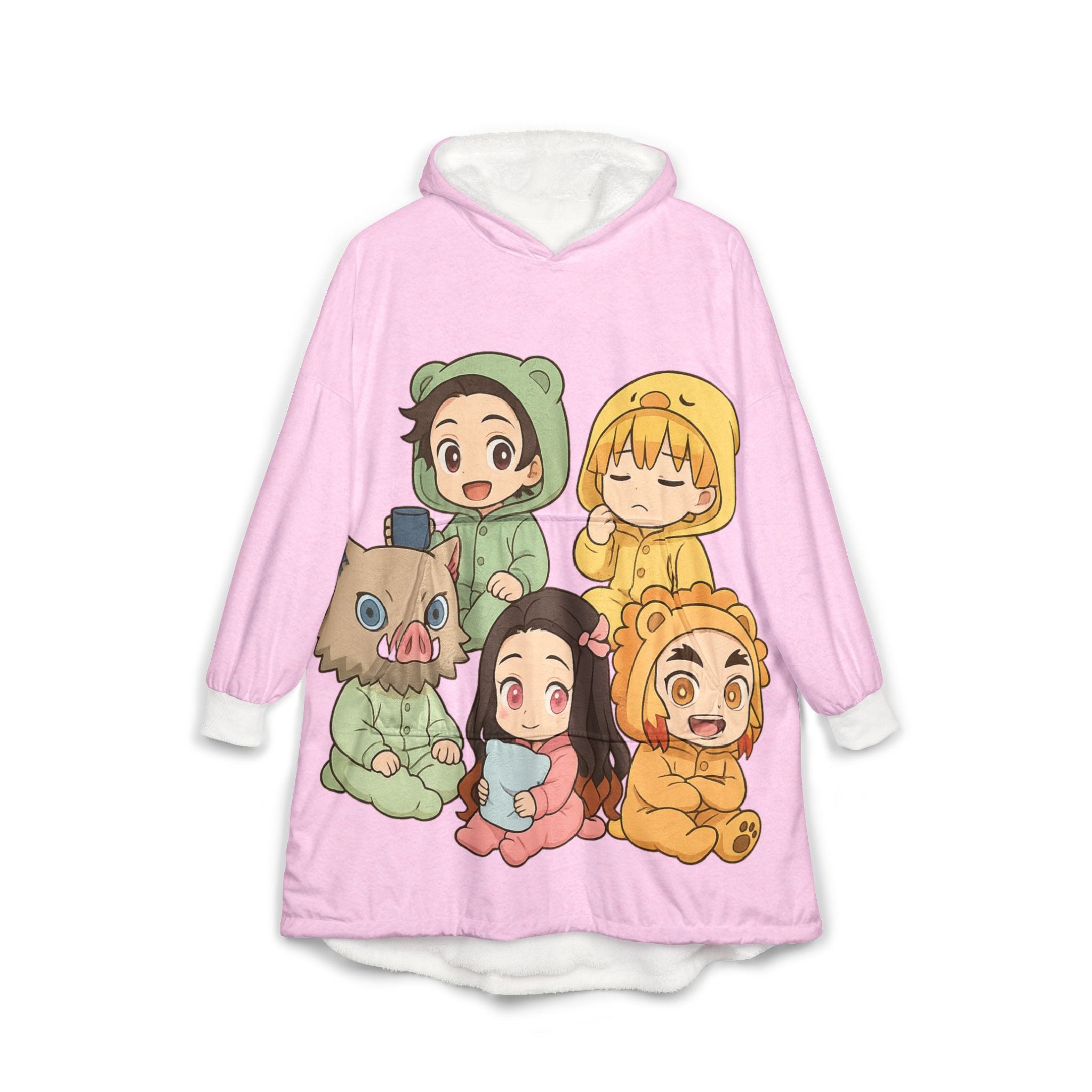 Demon Slayer Hooded Blanket, Japanese Style Wearable Blanket