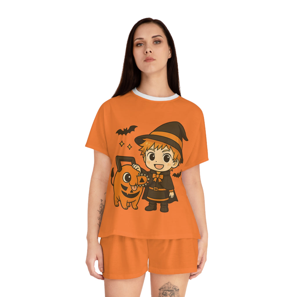Chainsaw Man Halloween Women's Short Pajama Set