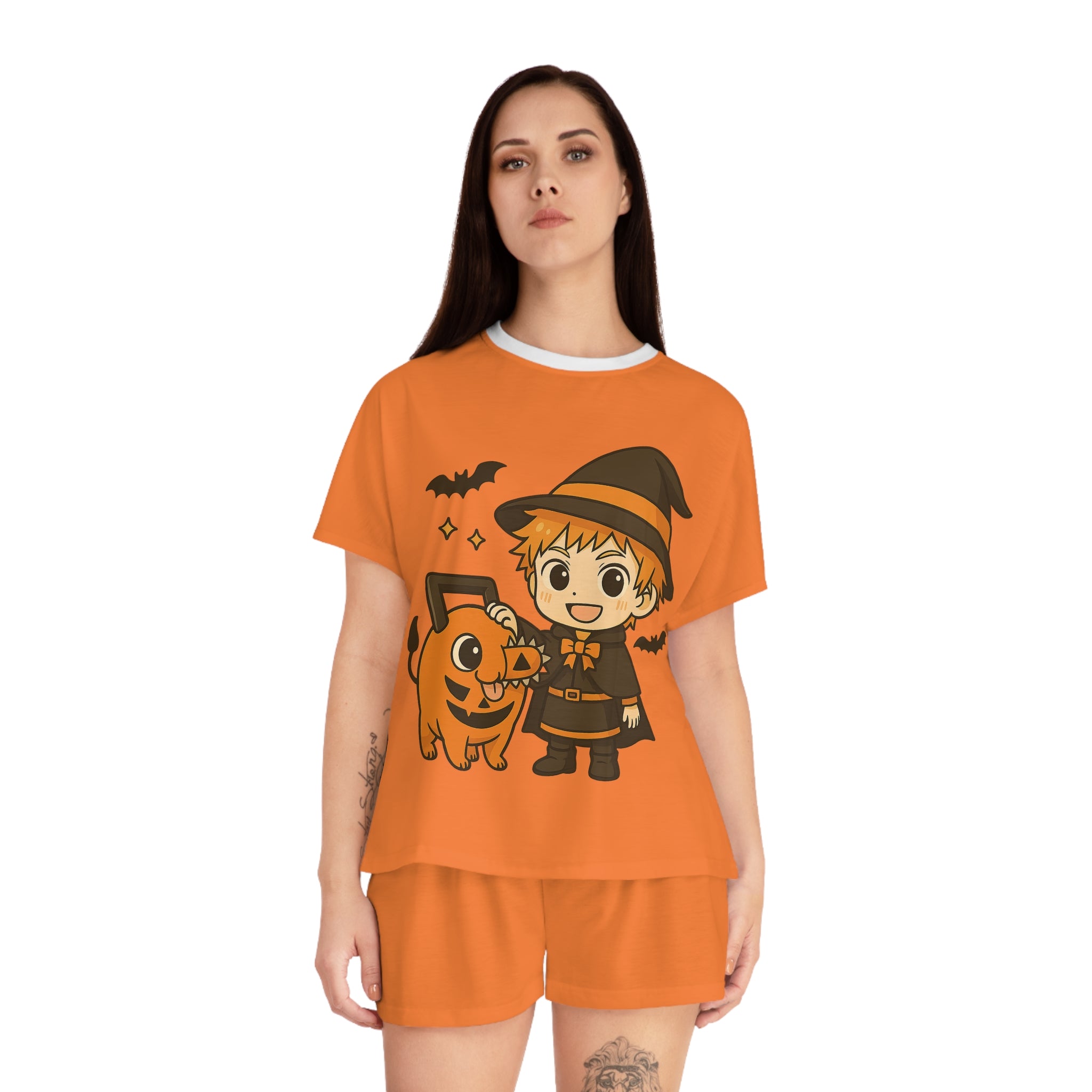 Chainsaw Man Halloween Women's Short Pajama Set