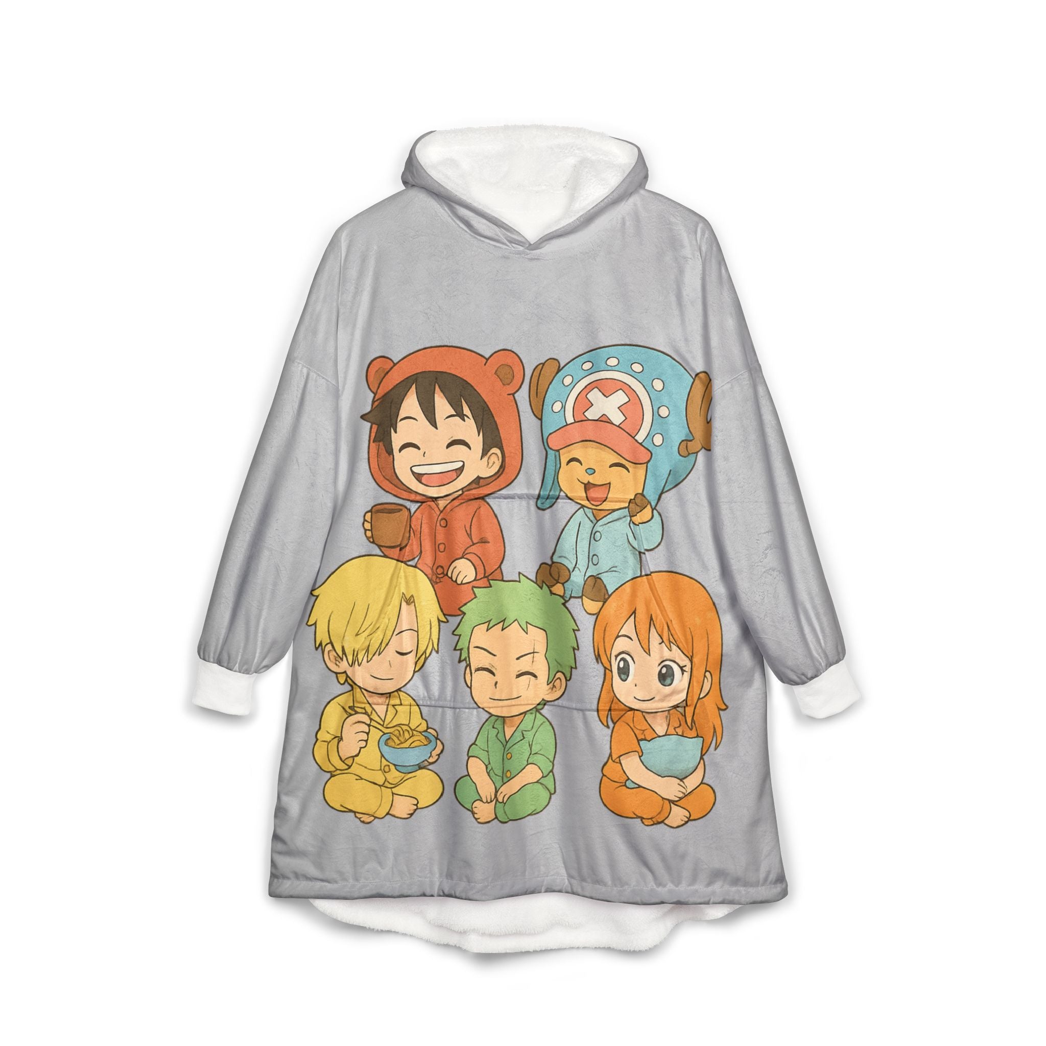 Anime Hooded Blanket, Japanese Style Wearable Blanket, Cartoon Cosplay Fleece Throw, Otaku Gift for Anime Fans, Cozy Comfy Lounge Robe